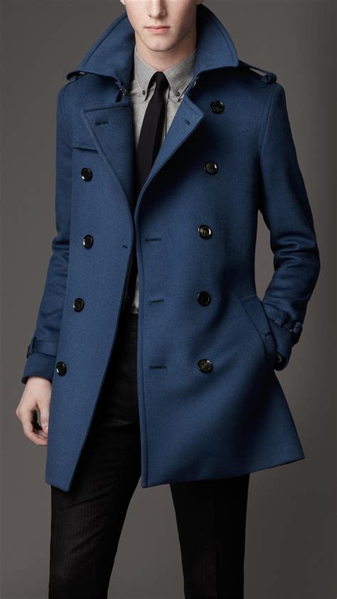 burberry 2017 men blue trench jacket yellow inside|authentic Burberry men trench coat.